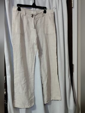 Pure Linen Tan Cream Pants